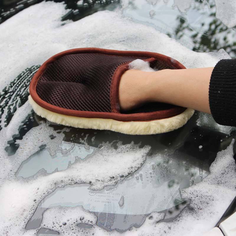 Car type soft hair car wash cleaning gloves