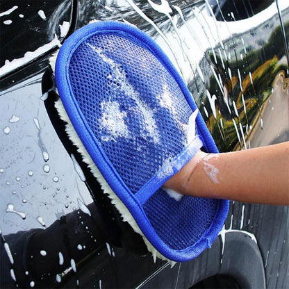 Car type soft hair car wash cleaning gloves